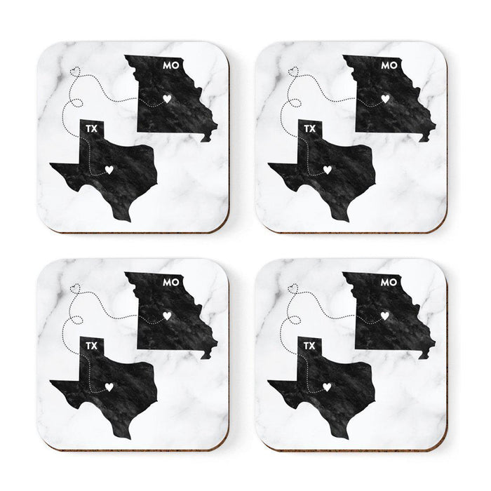 Square Coffee Drink Coasters Texas Long Distance Gift-Set of 4-Andaz Press-Missouri-