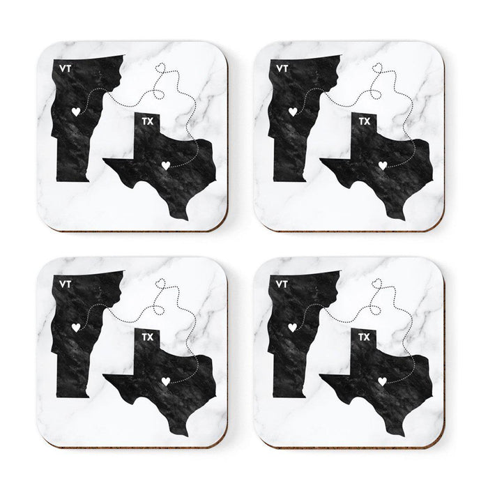 Square Coffee Drink Coasters Texas Long Distance Gift-Set of 4-Andaz Press-Vermont-