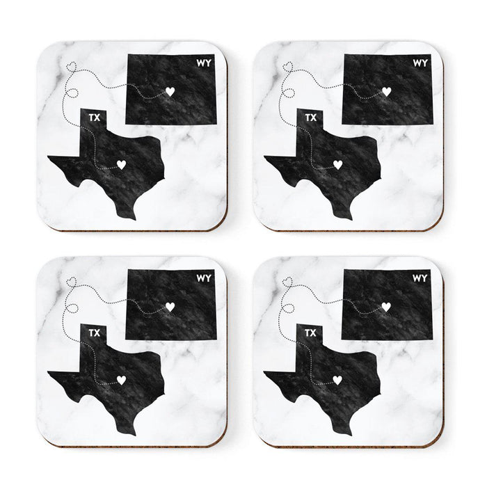 Square Coffee Drink Coasters Texas Long Distance Gift-Set of 4-Andaz Press-Wyoming-