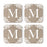 Square Coffee Drink Monogram Coasters Gift Set, Burlap Lace-Set of 4-Andaz Press-A-