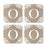 Square Coffee Drink Monogram Coasters Gift Set, Burlap Lace-Set of 4-Andaz Press-A-