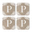 Square Coffee Drink Monogram Coasters Gift Set, Burlap Lace-Set of 4-Andaz Press-A-