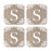Square Coffee Drink Monogram Coasters Gift Set, Burlap Lace-Set of 4-Andaz Press-A-