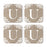 Square Coffee Drink Monogram Coasters Gift Set, Burlap Lace-Set of 4-Andaz Press-A-