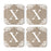 Square Coffee Drink Monogram Coasters Gift Set, Burlap Lace-Set of 4-Andaz Press-A-