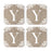 Square Coffee Drink Monogram Coasters Gift Set, Burlap Lace-Set of 4-Andaz Press-A-