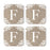 Square Coffee Drink Monogram Coasters Gift Set, Burlap Lace-Set of 4-Andaz Press-A-