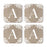 Square Coffee Drink Monogram Coasters Gift Set, Burlap Lace-Set of 4-Andaz Press-A-