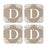 Square Coffee Drink Monogram Coasters Gift Set, Burlap Lace-Set of 4-Andaz Press-D-