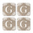 Square Coffee Drink Monogram Coasters Gift Set, Burlap Lace-Set of 4-Andaz Press-G-