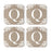 Square Coffee Drink Monogram Coasters Gift Set, Burlap Lace-Set of 4-Andaz Press-Q-
