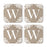 Square Coffee Drink Monogram Coasters Gift Set, Burlap Lace-Set of 4-Andaz Press-W-