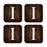 Square Coffee Drink Monogram Coasters Gift Set, Dark Brown Rustic Wood-Set of 4-Andaz Press-A-