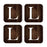 Square Coffee Drink Monogram Coasters Gift Set, Dark Brown Rustic Wood-Set of 4-Andaz Press-A-
