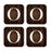 Square Coffee Drink Monogram Coasters Gift Set, Dark Brown Rustic Wood-Set of 4-Andaz Press-A-