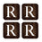 Square Coffee Drink Monogram Coasters Gift Set, Dark Brown Rustic Wood-Set of 4-Andaz Press-A-