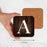 Square Coffee Drink Monogram Coasters Gift Set, Dark Brown Rustic Wood-Set of 4-Andaz Press-A-