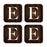 Square Coffee Drink Monogram Coasters Gift Set, Dark Brown Rustic Wood-Set of 4-Andaz Press-A-