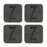Square Coffee Drink Monogram Coasters Gift Set, Faux Concrete-Set of 4-Andaz Press-A-