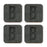 Square Coffee Drink Monogram Coasters Gift Set, Faux Concrete-Set of 4-Andaz Press-A-