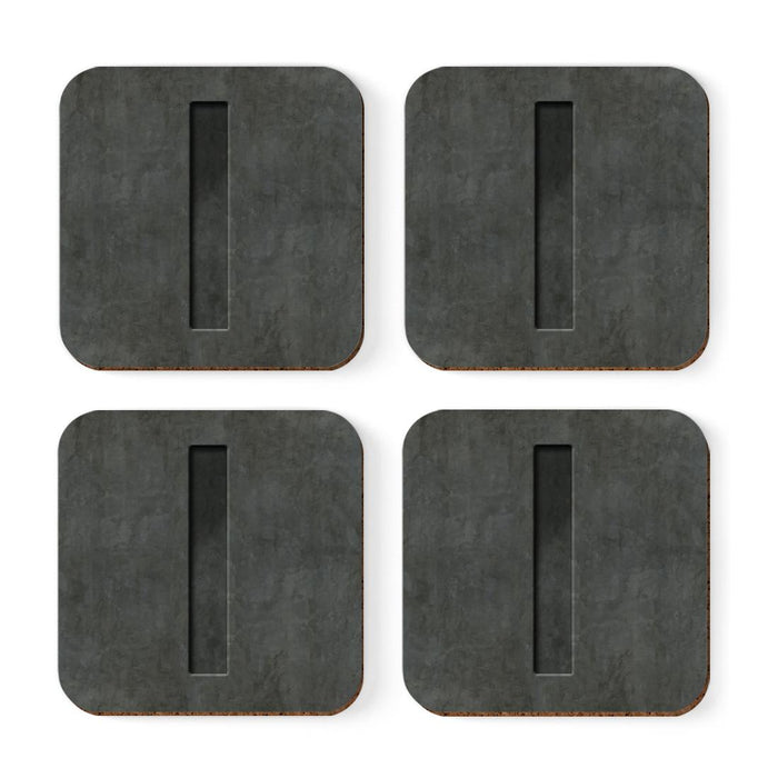 Square Coffee Drink Monogram Coasters Gift Set, Faux Concrete-Set of 4-Andaz Press-I-