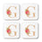 Square Coffee Drink Monogram Coasters Gift Set, Faux Gold Pink Floral-Set of 4-Andaz Press-A-