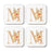 Square Coffee Drink Monogram Coasters Gift Set, Faux Gold Pink Floral-Set of 4-Andaz Press-A-