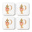 Square Coffee Drink Monogram Coasters Gift Set, Faux Gold Pink Floral-Set of 4-Andaz Press-A-