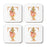 Square Coffee Drink Monogram Coasters Gift Set, Faux Gold Pink Floral-Set of 4-Andaz Press-A-