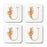 Square Coffee Drink Monogram Coasters Gift Set, Faux Gold Pink Floral-Set of 4-Andaz Press-A-