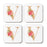 Square Coffee Drink Monogram Coasters Gift Set, Faux Gold Pink Floral-Set of 4-Andaz Press-A-