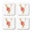 Square Coffee Drink Monogram Coasters Gift Set, Faux Gold Pink Floral-Set of 4-Andaz Press-A-
