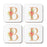 Square Coffee Drink Monogram Coasters Gift Set, Faux Gold Pink Floral-Set of 4-Andaz Press-A-