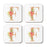 Square Coffee Drink Monogram Coasters Gift Set, Faux Gold Pink Floral-Set of 4-Andaz Press-A-