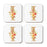 Square Coffee Drink Monogram Coasters Gift Set, Faux Gold Pink Floral-Set of 4-Andaz Press-I-