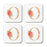 Square Coffee Drink Monogram Coasters Gift Set, Faux Gold Pink Floral-Set of 4-Andaz Press-O-