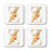 Square Coffee Drink Monogram Coasters Gift Set, Faux Gold Pink Floral-Set of 4-Andaz Press-Z-