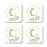 Square Coffee Drink Monogram Coasters Gift Set, Greenery Gold Geometric Frame-Set of 4-Andaz Press-A-