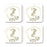 Square Coffee Drink Monogram Coasters Gift Set, Greenery Gold Geometric Frame-Set of 4-Andaz Press-A-