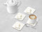 Square Coffee Drink Monogram Coasters Gift Set, Greenery Gold Geometric Frame-Set of 4-Andaz Press-A-