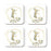 Square Coffee Drink Monogram Coasters Gift Set, Greenery Gold Geometric Frame-Set of 4-Andaz Press-A-