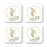 Square Coffee Drink Monogram Coasters Gift Set, Greenery Gold Geometric Frame-Set of 4-Andaz Press-A-