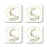 Square Coffee Drink Monogram Coasters Gift Set, Greenery Gold Geometric Frame-Set of 4-Andaz Press-C-