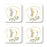 Square Coffee Drink Monogram Coasters Gift Set, Greenery Gold Geometric Frame-Set of 4-Andaz Press-D-