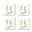 Square Coffee Drink Monogram Coasters Gift Set, Greenery Gold Geometric Frame-Set of 4-Andaz Press-H-