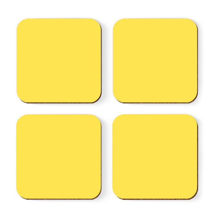 Square Coffee Drink Solid Color Coasters Gift Set-Set of 4-Andaz Press-White-