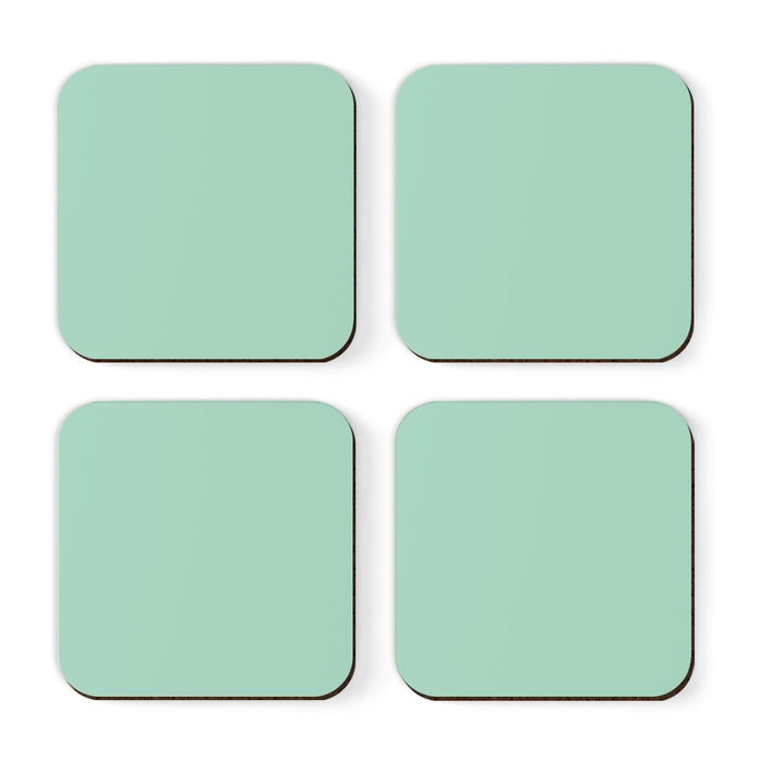 Square Coffee Drink Solid Color Coasters Gift Set-Set of 4-Andaz Press-White-