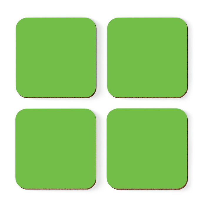 Square Coffee Drink Solid Color Coasters Gift Set-Set of 4-Andaz Press-White-