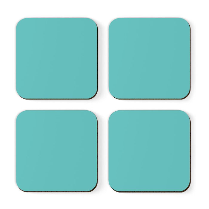 Square Coffee Drink Solid Color Coasters Gift Set-Set of 4-Andaz Press-White-