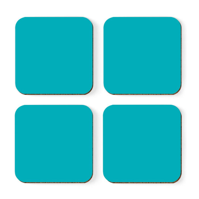 Square Coffee Drink Solid Color Coasters Gift Set-Set of 4-Andaz Press-White-